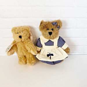Boyds Bears Abby Grace Mini Bear And Angel Set of 2 Plush Dragonfly Dress